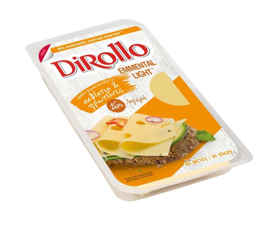 Dirollo Emmental 175 • Τα Dirollo classic & Dirollo Emmental τώρα σε νέες οικολογικές συσκευασίες με 34% λιγότερο πλαστικό • Thessaliki Gi Τα Νέα της Θεσσαλικής Γης